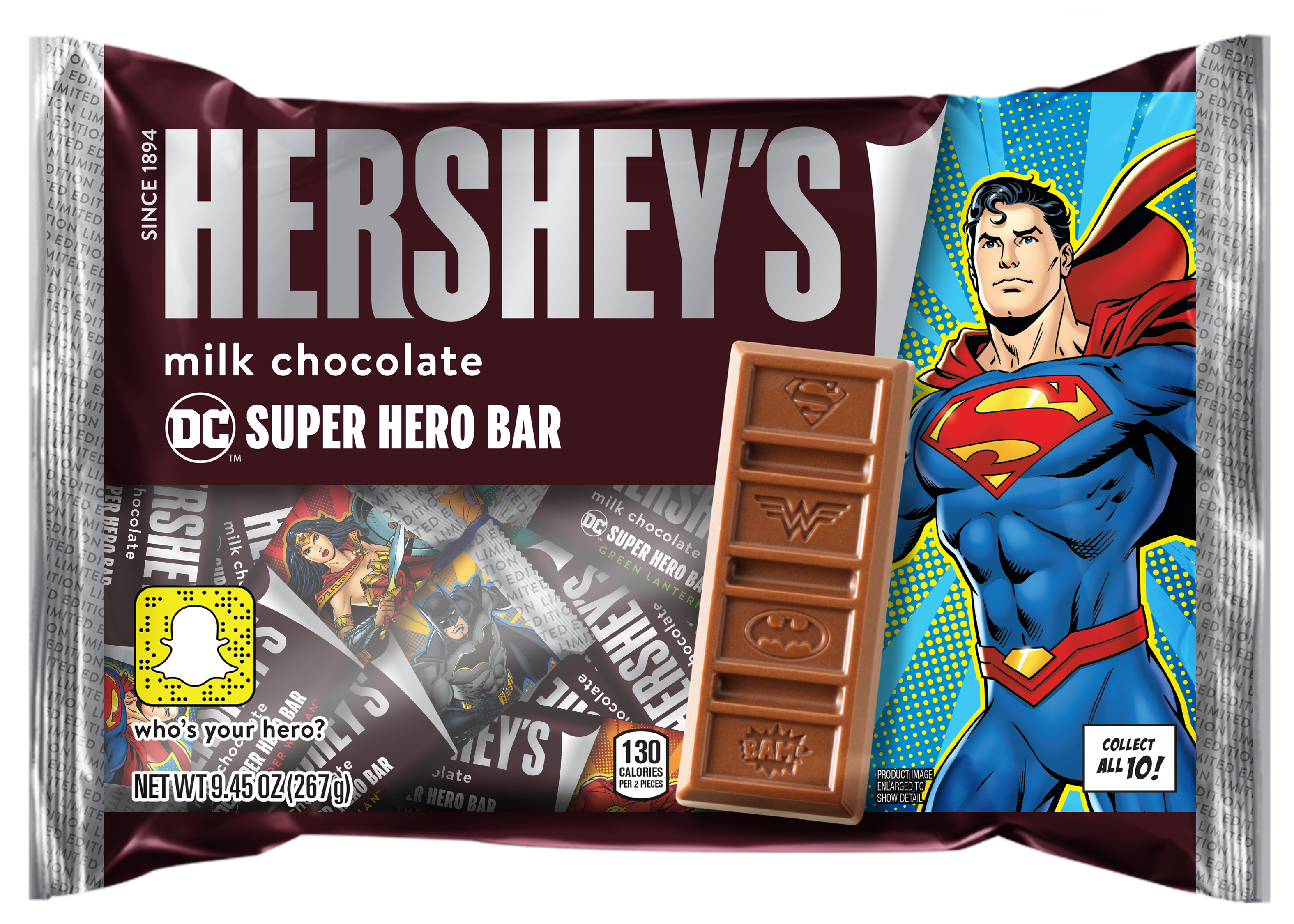 Hershey Superman milk chocolate bar