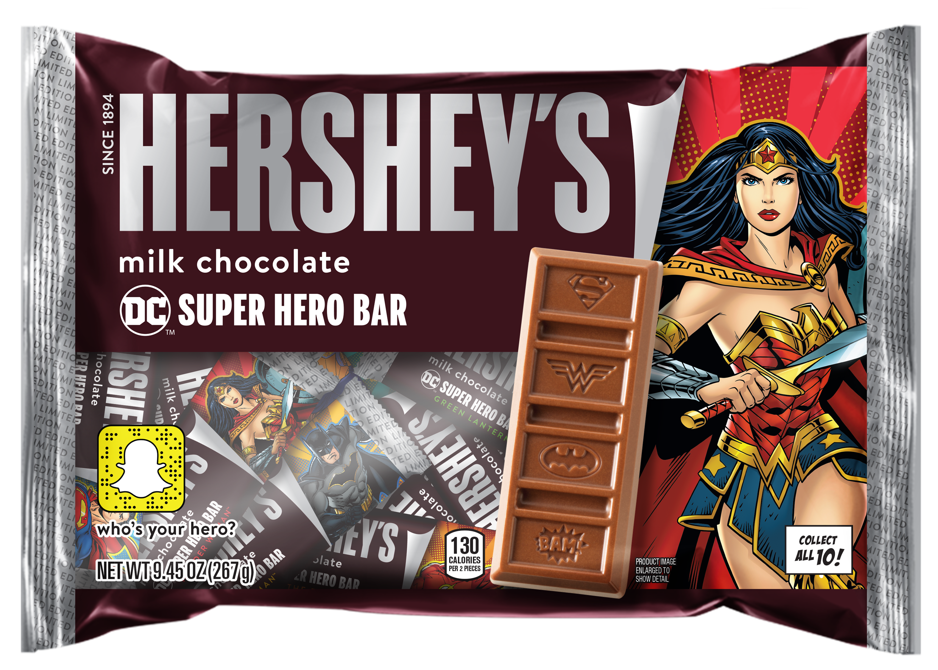 Hershey Wonder Woman milk chocolate bar